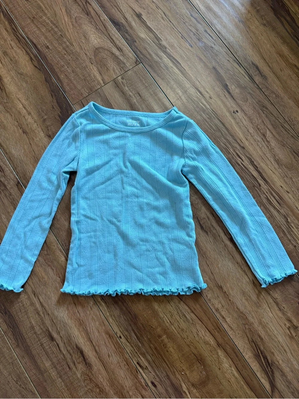 Carters Girls' Ribbed Long-Sleeve Top - Pink and Light Blue